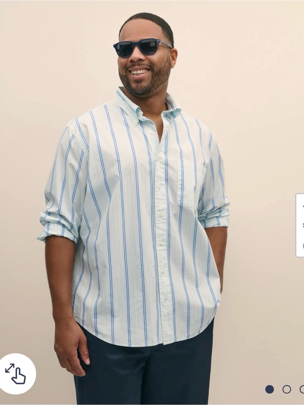 Brooks Brothers White Button-Down Shirt with Blue Stripes 2XLT
